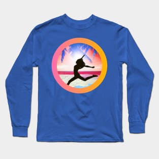 Jump for Joy at the Beach (silhouettte) Long Sleeve T-Shirt